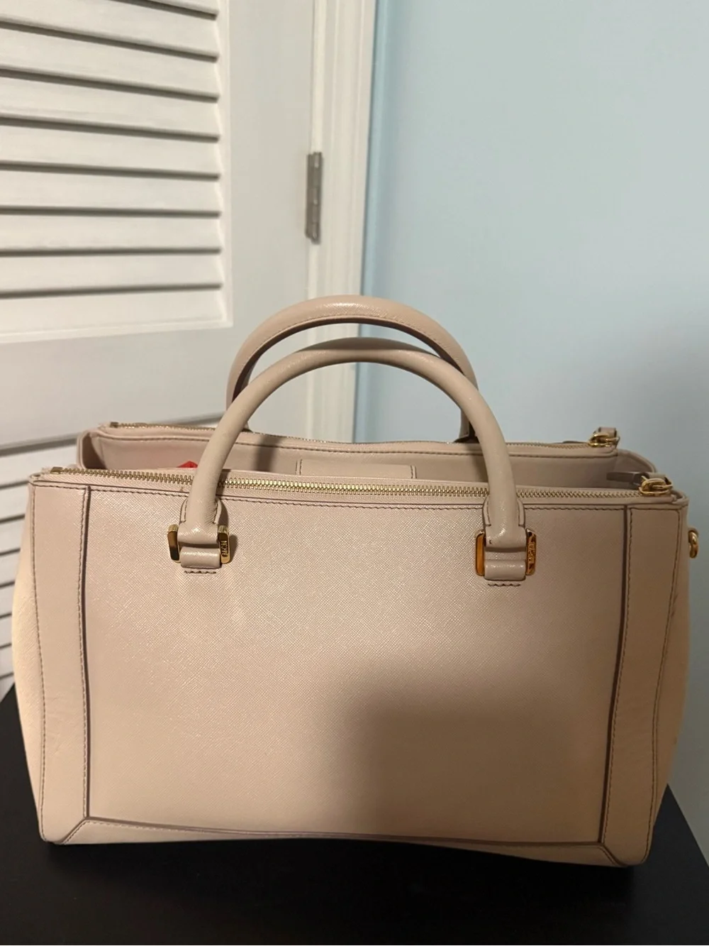 MCM Women's Leather Satchel Bag in Light Beige with FREE bag Scarf and COA 😍